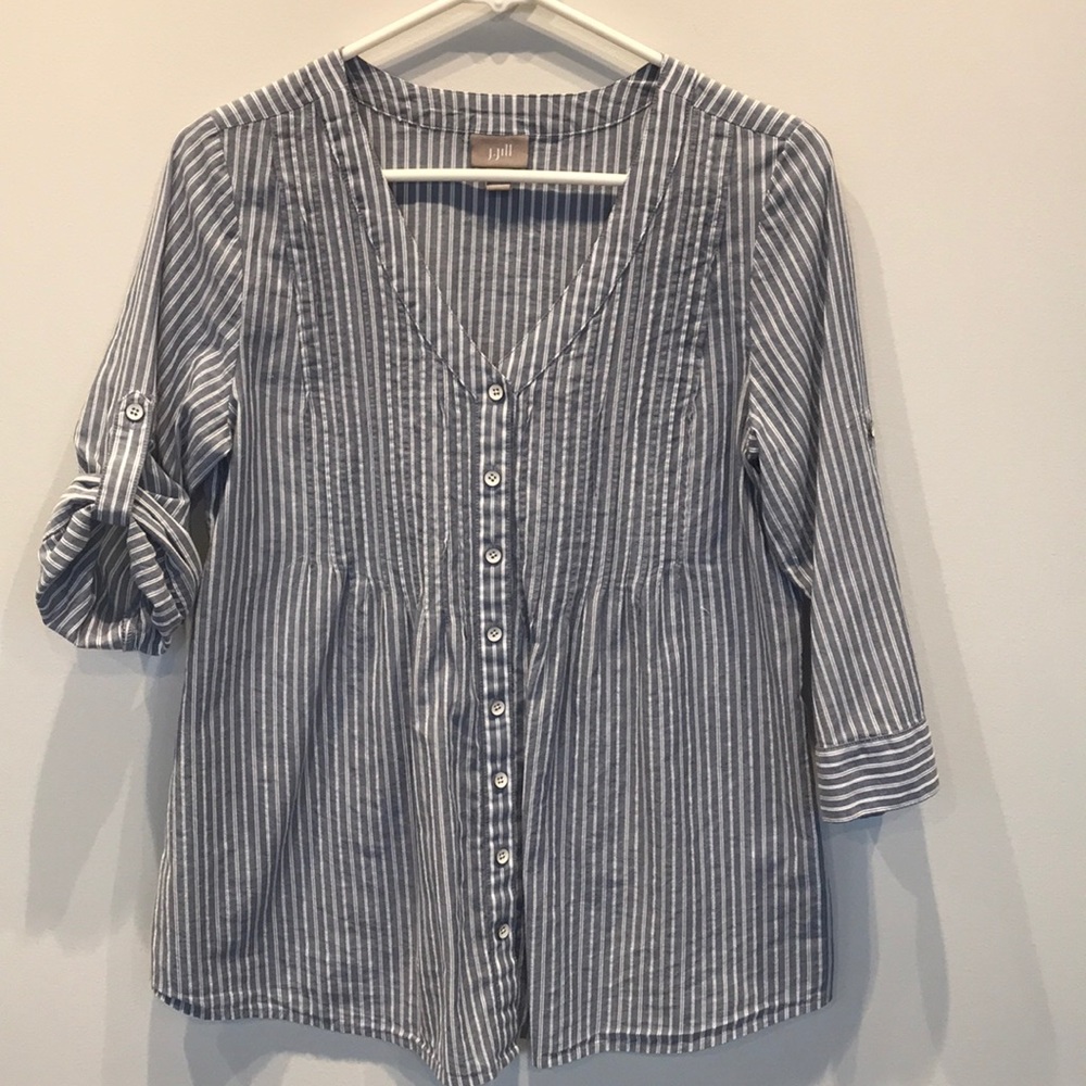 J Jill Cotton Cute Blouse Size Small
